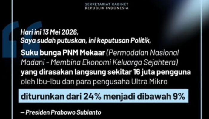 Prabowo Tekan Suku Bunga PNM Mekaar, dari 24% Kini Bisa di Bawah 9%