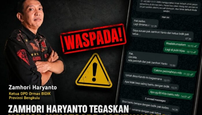 Catut Nama Ketua Ormas Bidik melalui Pesan WhatsApp, Zamhori: Itu Bukan Anggota Saya